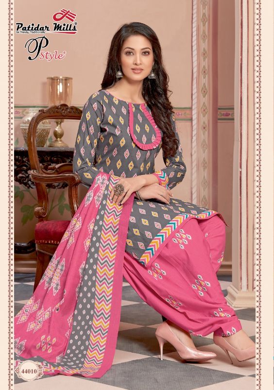 Patidar P Style 44 Regular Wear Printed Cotton Dress Material Collection